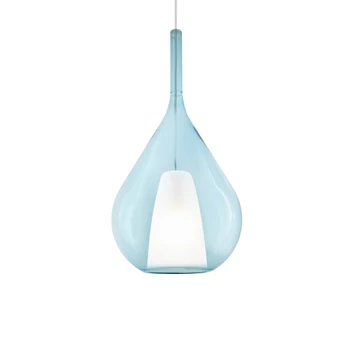 Pendul IdealLux KALIQUE metal, sticla, crom, albastru, E27 - 359816