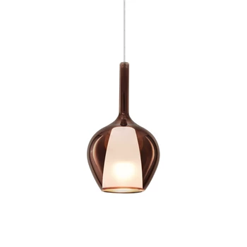 Pendul IdealLux KALIQUE metal, sticla, crom, cupru, E27 - 359915