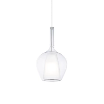 Pendul IdealLux KALIQUE metal, sticla, crom, transparent, E27 - 359939