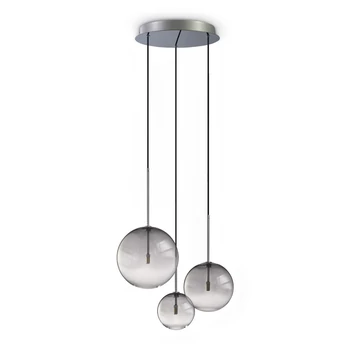 Pendul IdealLux EQUINOXE metal, sticla, crom, fumuriu, G4 - 364834