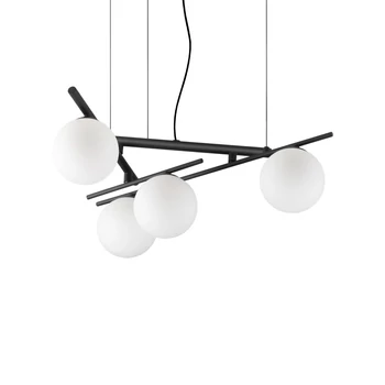 Pendul IdealLux ATLAS metal, sticla, negru, alb, G9 - 365091