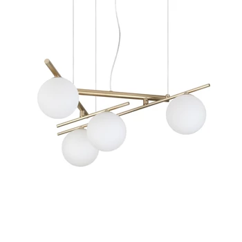 Pendul IdealLux ATLAS metal, sticla, auriu, alb, G9 - 365107