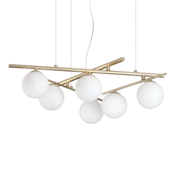 Pendul IdealLux ATLAS metal, sticla, auriu, alb, G9 - 365121