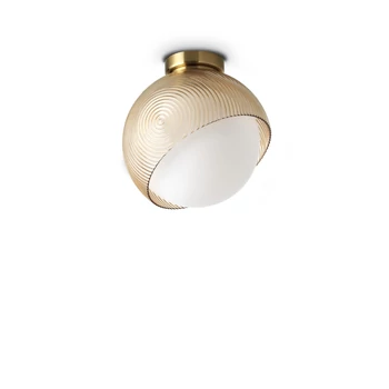 Plafoniera IdealLux BLOOM metal, sticla, alama, chihlimbar, alb, E27 - 366579