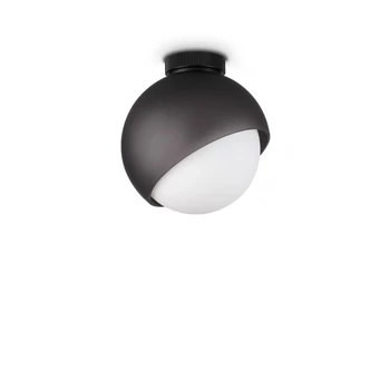 Plafoniera IdealLux BLOOM metal, sticla, negru, alb, E27 - 366586