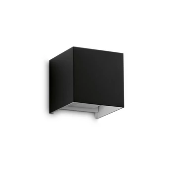 Aplica de perete IdealLux ATOM metal, sticla, negru, LED, 12W, 4000K, 1200Lm, IP54 - 366845
