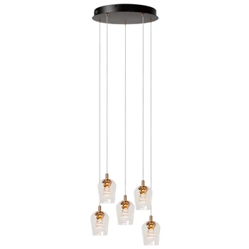 Pendul Lucide BERLIANE metal, sticla, auriu, transparent, LED, 4W, 200lm, 2700K - 00430/21/60