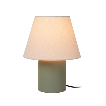 Veioza Lucide MACIA ceramic, textil, verde, crem, E14, 15W - 06527/01/33