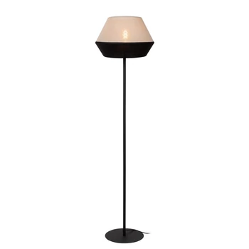 Lampadar Lucide KALA metal, textil, negru, bej, E27, 40W - 06724/01/73