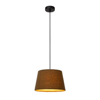 Pendul Lucide WOOLLY metal, bumbac, negru, verde, maro, E27 - 10416/01/33