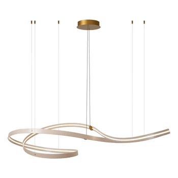 Pendul Lucide SLALOM metal, auriu, crem, LED, 80W, 1850lm, 2200K-4000K - 13493/68/38