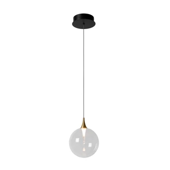 Pendul Lucide GISELA metal,sticla,negru,transparent,LED,2700K,5W,290Lm - 13494/04/60