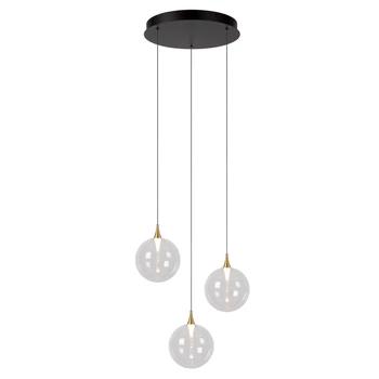 Pendul Lucide GISELA metal,sticla,negru,transparent,LED,2700K,11W,1035Lm - 13494/11/60