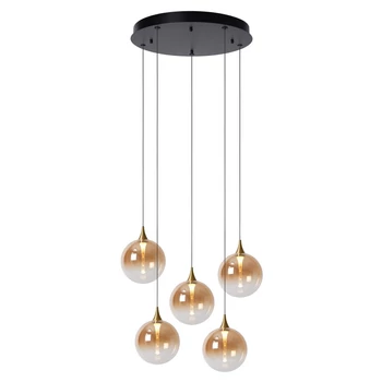 Pendul Lucide GISELA metal,sticla,negru,chihlimbar,LED,2700K,19W,1490Lm - 13494/18/62