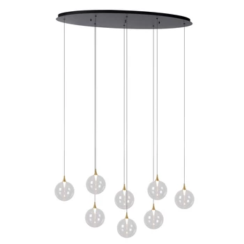 Pendul Lucide GISELA metal,sticla,negru,transparent,LED,2700K,32W,2768Lm - 13494/29/60