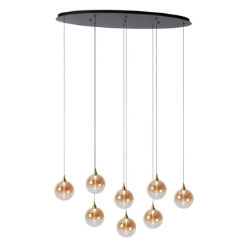 Pendul Lucide GISELA metal,sticla,negru,chihlimbar,LED,2700K,32W,2432Lm - 13494/29/62