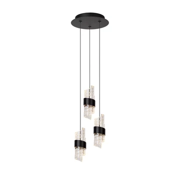 Pendul Lucide KLIGANDE metal, acril, negru, transparent, LED, 2700K, 24W, 1800lm - 13496/21/30