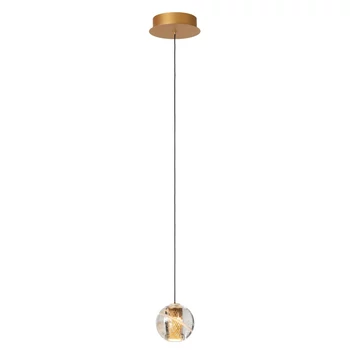 Pendul Lucide DILENKO metal, sticla, auriu, transparent, LED, 2700K, 4,2W, 175lm - 13497/03/02