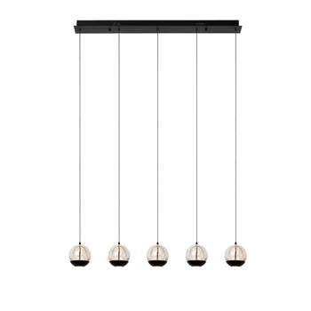 Pendul Lucide SENTUBAL metal, sticla, negru, transparent, LED, 2700K, 5x5,3W, 5x230lm - 13498/25/30