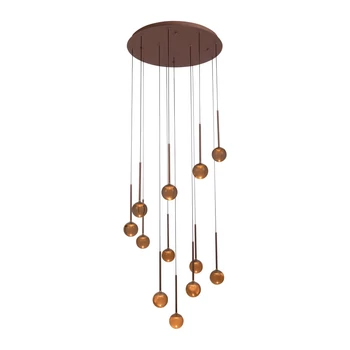 Pendul Lucide CALINA metal, acril, maro, chihlimbar, LED, 7W, 610lm, 2200K-3300K - 24406/84/96