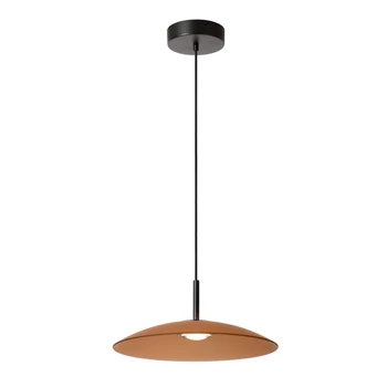 Pendul Lucide MENGA metal,sticla,negru,chihlimbar,LED,2700K,11W,360Lm - 25417/10/62