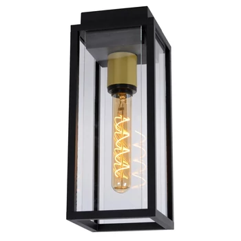 Plafoniera exterioara Lucide LAURENS metal, sticla, negru, transparent, E27, IP54 - 27105/01/30