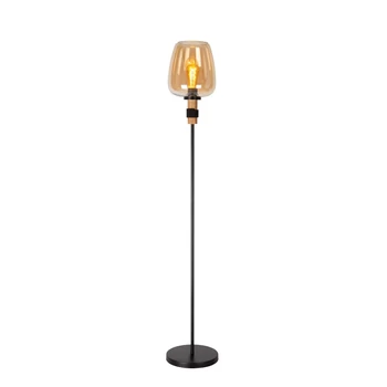 Lampadar Lucide ILONA metal,sticla,negru,chihlimbar,E27 - 45708/01/62