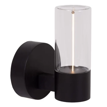 Aplica de perete exterioara Lucide FILANI metal, sticla, negru, transparent, LED, 6.5W, 470lm, 2700K, IP54 - 66800/07/30