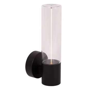 Aplica de perete exterioara Lucide FILANI metal, sticla, negru, transparent, LED, 8W, 600lm, 2700K, IP54 - 66800/08/30