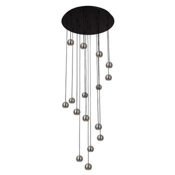 Pendul Lucide MONTANA metal, negru, gri, LED, 5.7W, 390lm, 2700K-4000K - 68400/92/15