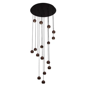 Pendul Lucide MONTANA metal, negru, maro, LED, 5.7W, 390lm, 2700K-4000K - 68400/92/96