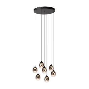 Pendul Lucide TAMINO metal,sticla,negru,fumuriu,LED,3000K,49W,23100Lm - 74419/07/30