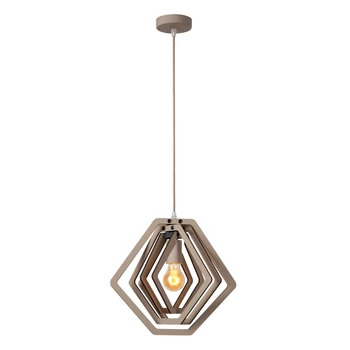 Pendul Lucide MAURO metal,lemn,taupe,E27 - 77489/01/41