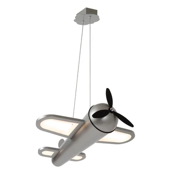 Pendul, lampa copii Lucide FOKKER metal, gri, LED, 28W, 1400lm, 2500K - 77490/26/15