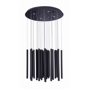 Pendul Maxlight ORGANIC metal, acril, negru, dimabil, LED, 3000K, 33x1W + 4x3W, 2200lm - P0419D