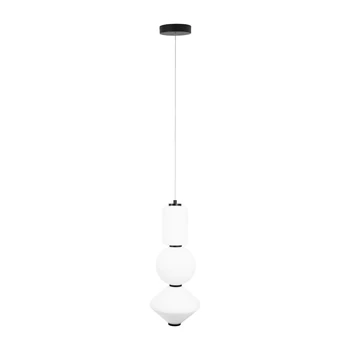 Pendul Maxlight AKIKO metal, sticla, alb, negru, LED, 3000K, 23W, 1840lm - P0468