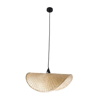 Pendul Maxlight KOSHI metal, ratan, negru, maro, E27 - P0498