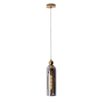 Pendul Maxlight CAMPANILA metal, sticla, alama, fumuriu, E27 - P0511