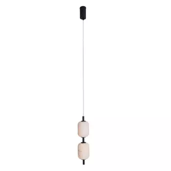 Pendul Maxlight ELENA metal, matase, negru, alb, LED, 3000K, 8W, 480lm - P0537D