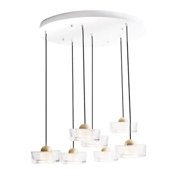 Pendul Maxlight LIPARI metal, acril, auriu, transparent, LED, 38W, 4050lm, 3000K - P0544