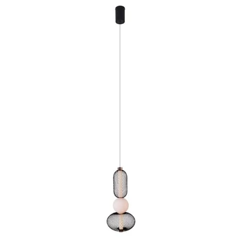 Pendul Maxlight BORA metal, sticla, negru, auriu, alb, LED, 3000K, 10W, 621lm - P0591