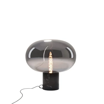 Veioza Maxlight MOONSTONE marmura, sticla, negru, fumuriu, E27 - T0057