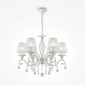 Candelabru Maytoni GRACE organza alb 6x E14 - ARM247-06-G