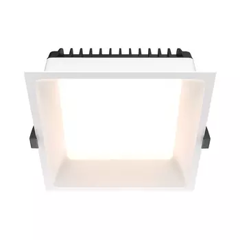 Spot incastrabil pentru baie Maytoni OKNO metal, alb, LED, 3000K, 18W, 1400lm, IP44 - DL056-18W3K-W