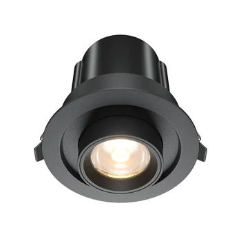 Spot incastrabil Maytoni HIDDEN metal, plastic, negru, LED, 3000K, 10W, 760lm - DL095-01-10W3K-B