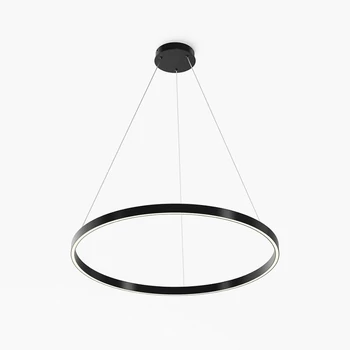 Pendul Maytoni RIM metal, plastic, negru, alb, LED, 51W, CCT - MOD058PL-L42BK