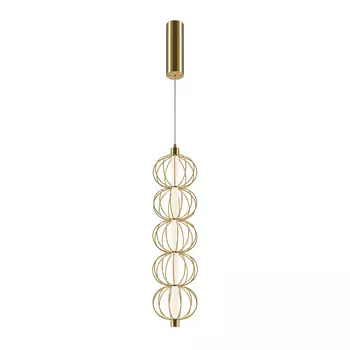 Pendul Maytoni GOLDEN CAGE metal, acril, auriu, alb, LED, 3000K, 17W, 1050lm - MOD216PL-L10G3K