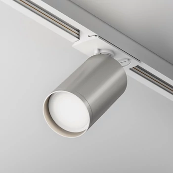 Sursa de lumina pentru sistem cu sina monofazat Maytoni Focus S metal, alb, argintiu, GU10 - TR020-1-U-GU10-WS