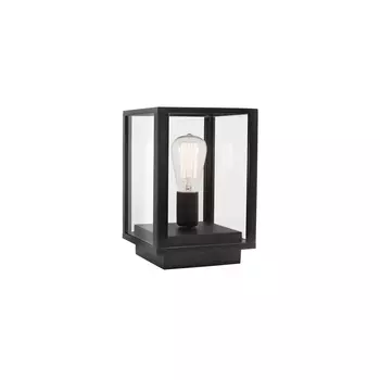 Lampadar exterior NovaLuce Zest metal, sticla, negru, transparent, E27, IP54 - NL-870045