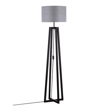 Lampadar NovaLuce ARTIS lemn, panza, negru, gri, E27 - 9001082